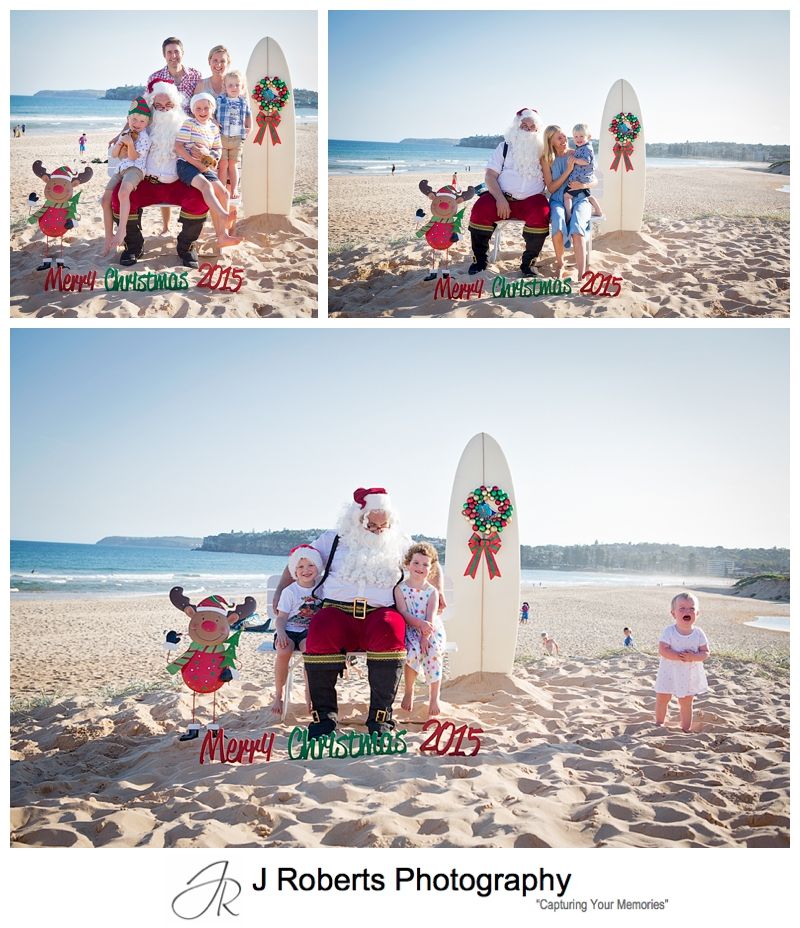 Aussie Santa Photos at Long Reef Beach First Day of School Holidays Stunning Afternoon